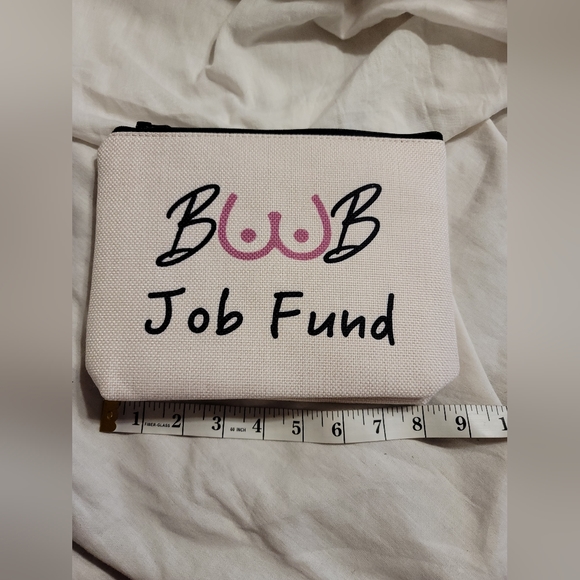 NWT CASH STASH MAKEUP COSMETIC ZIP CLOSE BAG BOOB JOB FUND - Picture 5 of 6